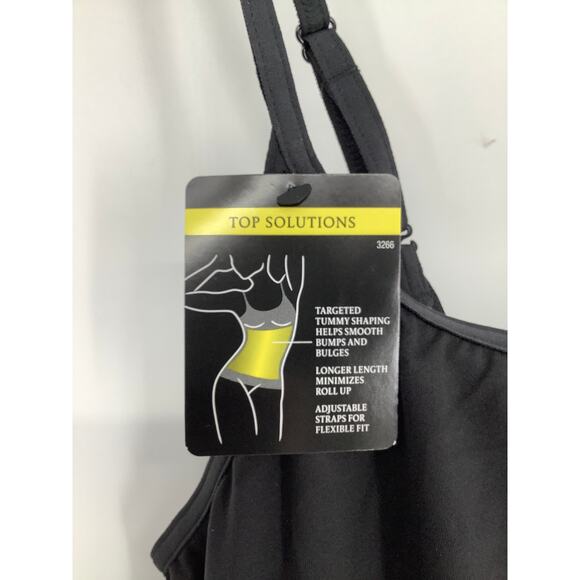 Maidenform Women's XL Black Tummy Control Cami Long Tank Top Shapewear G32-6 - Picture 7 of 10